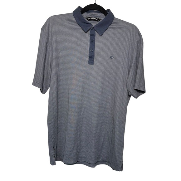 Travis Mathew Other - Travis‎ Mathew Blue Striped Polo Shirt Size Medium Golf Preppy Performance